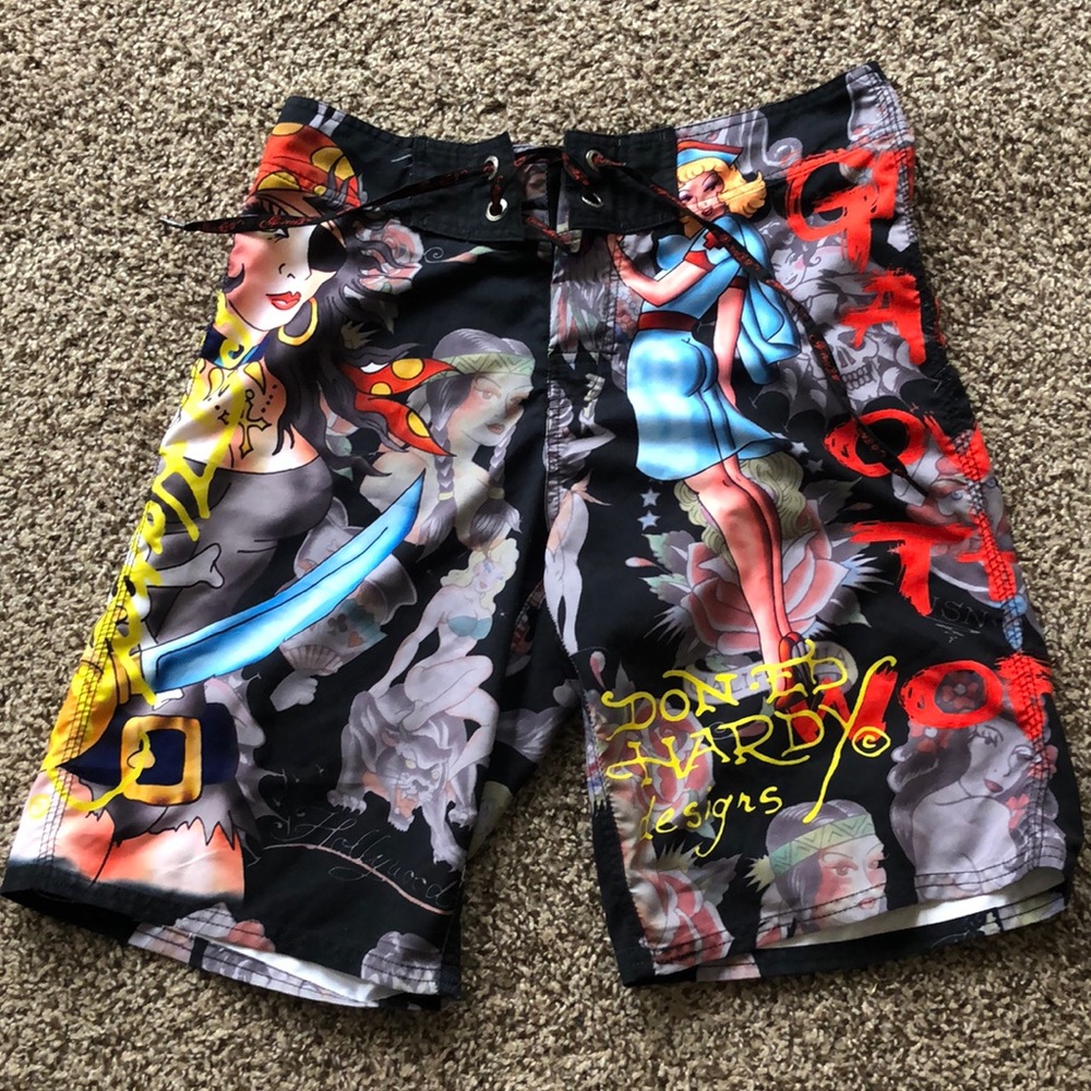 Ed Hardy swim trunks